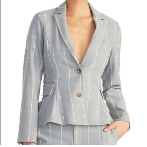 RACHEL Rachel Roy Jackets & Blazers - Rachel Roy Windowpane Women's Gray Plaid Blazer